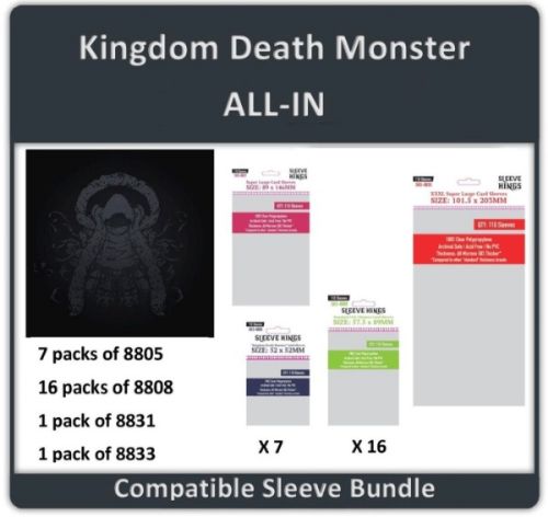 Sleeve Kings Sleeves Bundle for Kingdom Death Monster All In Edition (8805 X 7 + 8808 X 16 +8831 X 1 + 8833 X 1)